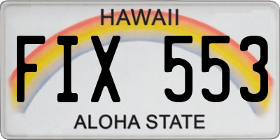 HI license plate FIX553