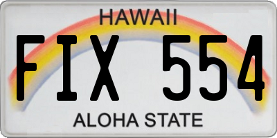HI license plate FIX554