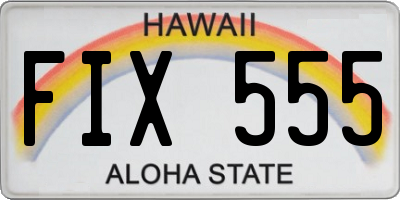 HI license plate FIX555