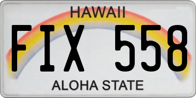 HI license plate FIX558