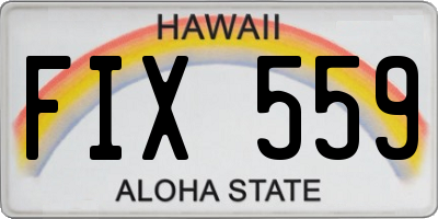 HI license plate FIX559