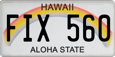 HI license plate FIX560