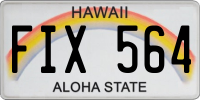HI license plate FIX564