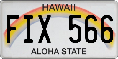 HI license plate FIX566