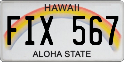 HI license plate FIX567