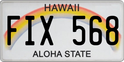 HI license plate FIX568