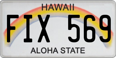 HI license plate FIX569