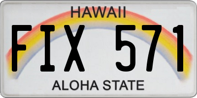 HI license plate FIX571
