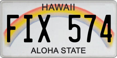 HI license plate FIX574
