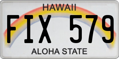 HI license plate FIX579