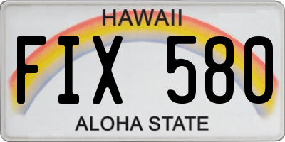 HI license plate FIX580
