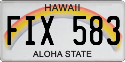 HI license plate FIX583