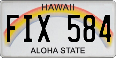 HI license plate FIX584