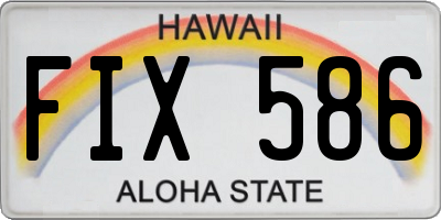 HI license plate FIX586