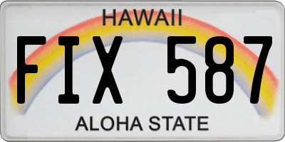 HI license plate FIX587