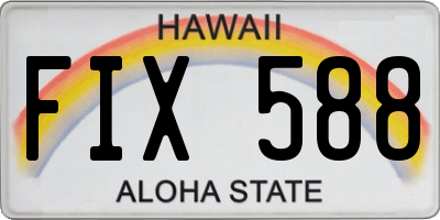 HI license plate FIX588