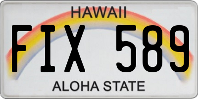 HI license plate FIX589