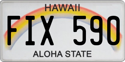 HI license plate FIX590