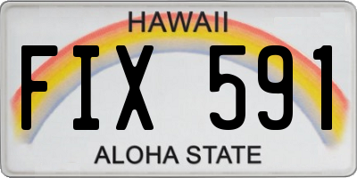 HI license plate FIX591