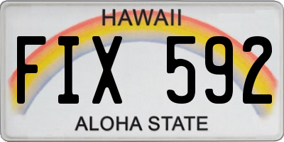 HI license plate FIX592