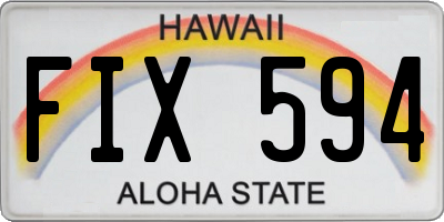 HI license plate FIX594