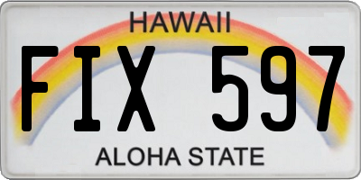 HI license plate FIX597