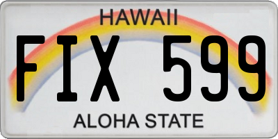 HI license plate FIX599
