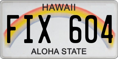 HI license plate FIX604