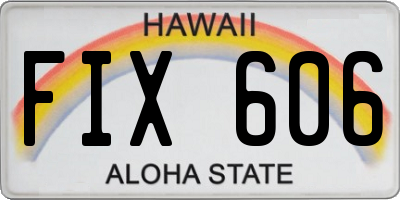 HI license plate FIX606