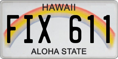 HI license plate FIX611