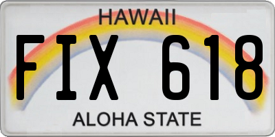HI license plate FIX618