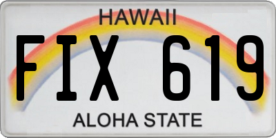 HI license plate FIX619