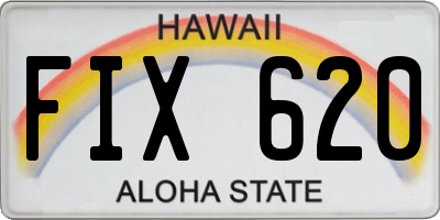 HI license plate FIX620