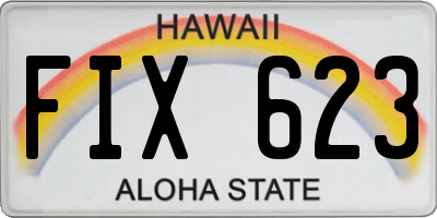 HI license plate FIX623