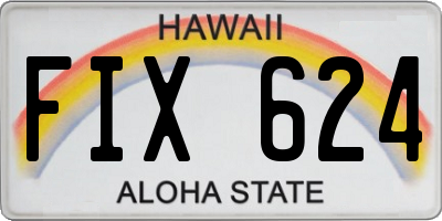 HI license plate FIX624