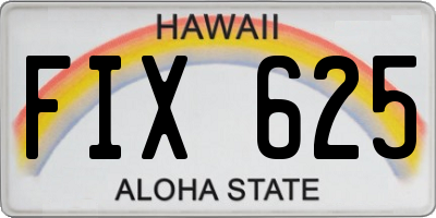 HI license plate FIX625