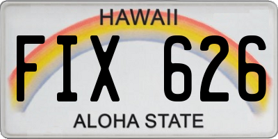 HI license plate FIX626