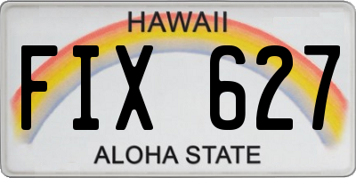HI license plate FIX627