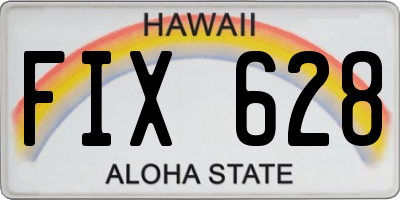 HI license plate FIX628