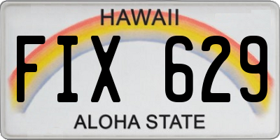 HI license plate FIX629