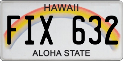 HI license plate FIX632