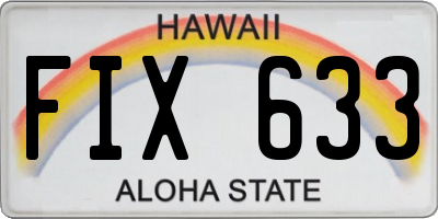 HI license plate FIX633