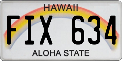 HI license plate FIX634