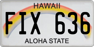 HI license plate FIX636