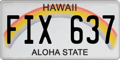 HI license plate FIX637