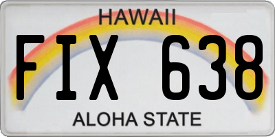 HI license plate FIX638