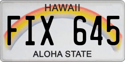 HI license plate FIX645