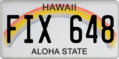 HI license plate FIX648