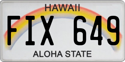 HI license plate FIX649