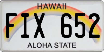 HI license plate FIX652